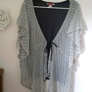 Carol Rose Flutter Sleeve Cardigan XL